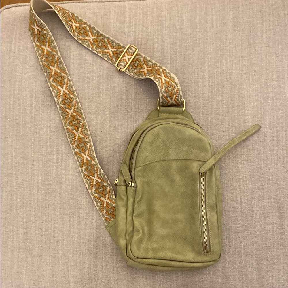 Crossbody Bag with Patterned Strap